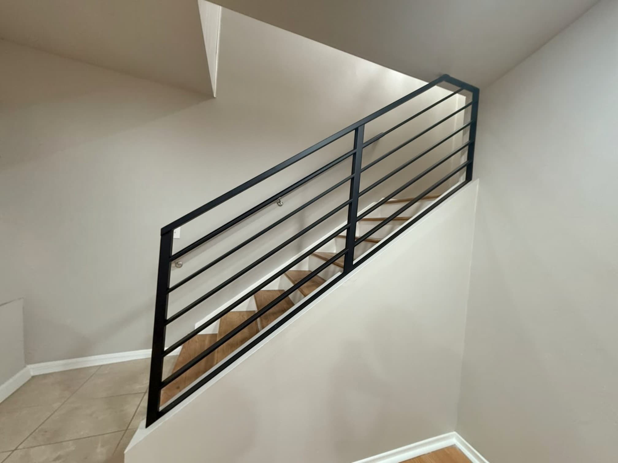 Modern Horizontal-Bar Steel Stair Railing
