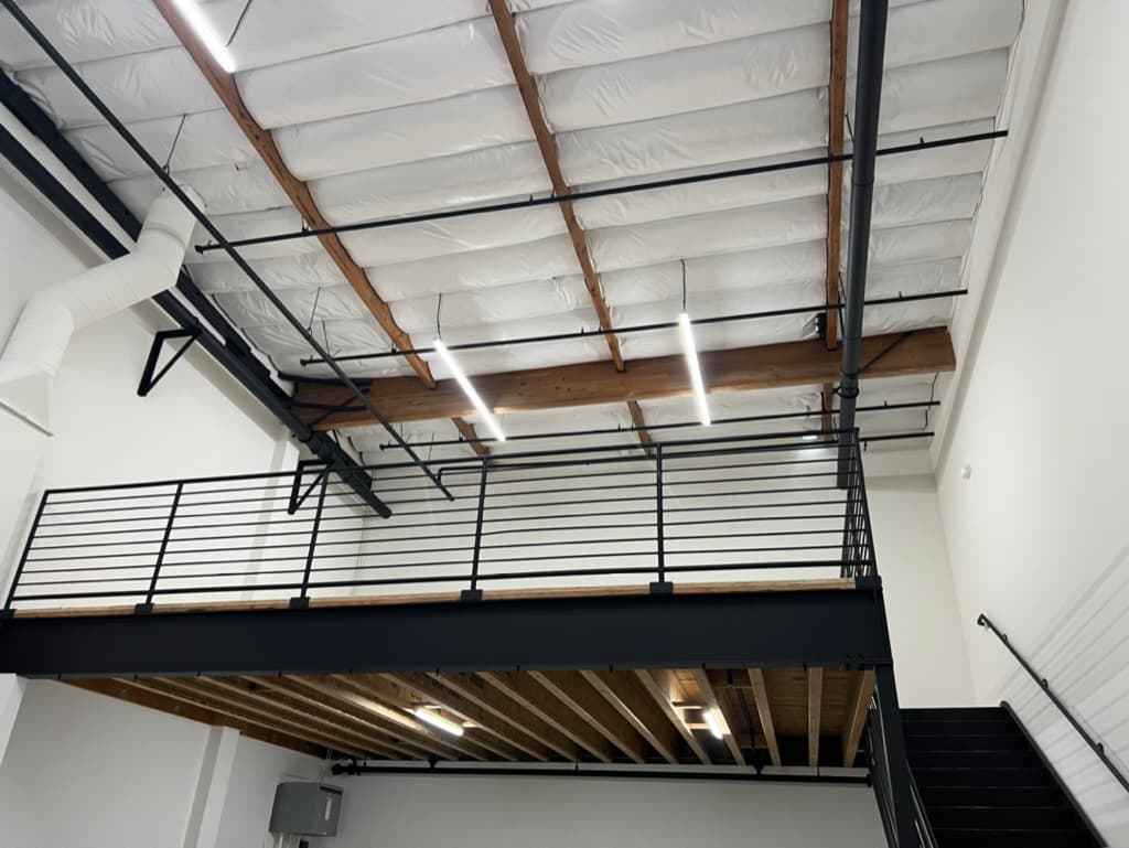 Structural Steel Mezzanine, Stairs & Railing — Commercial Loft