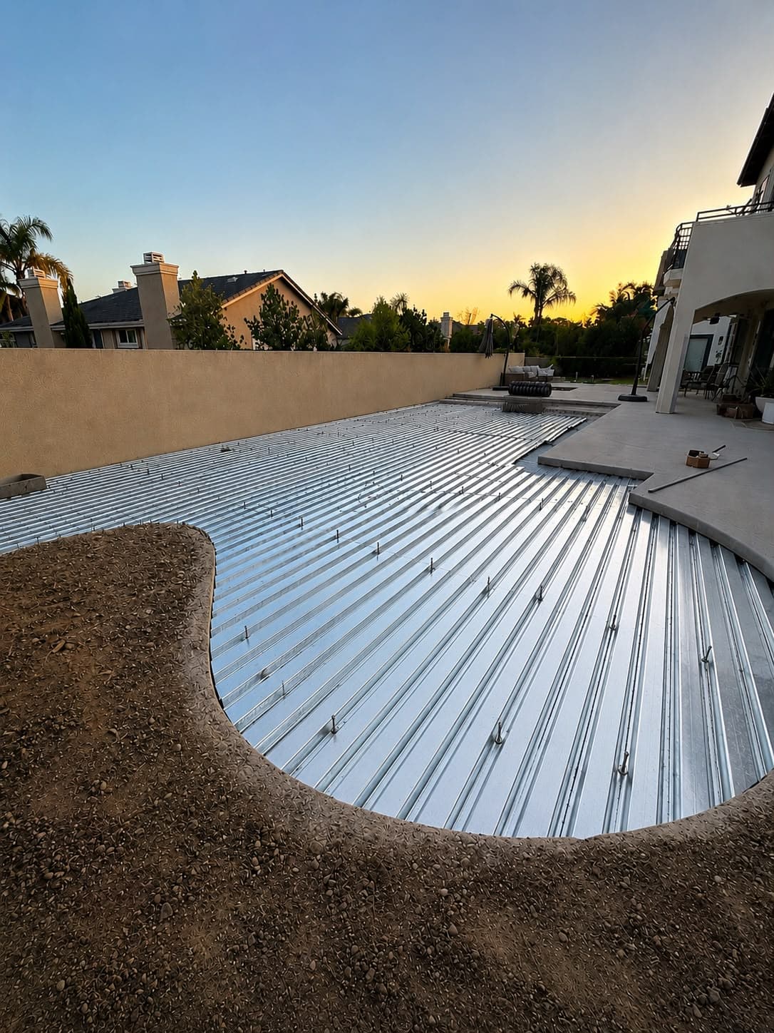 Transforming pool into usable space with minimal damages